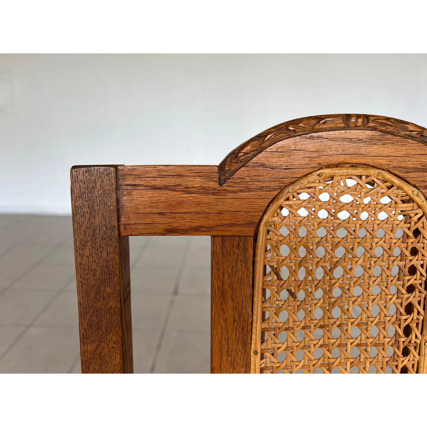 Antique French Colonial Rattan Dining Chairs – Set of 6