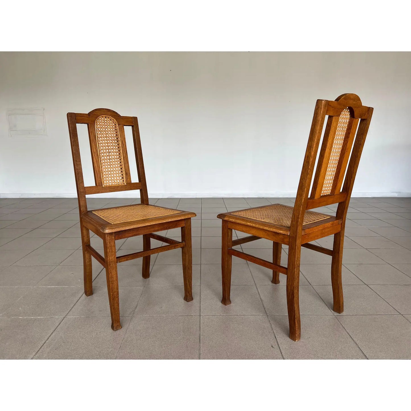 Antique French Colonial Rattan Dining Chairs – Set of 6