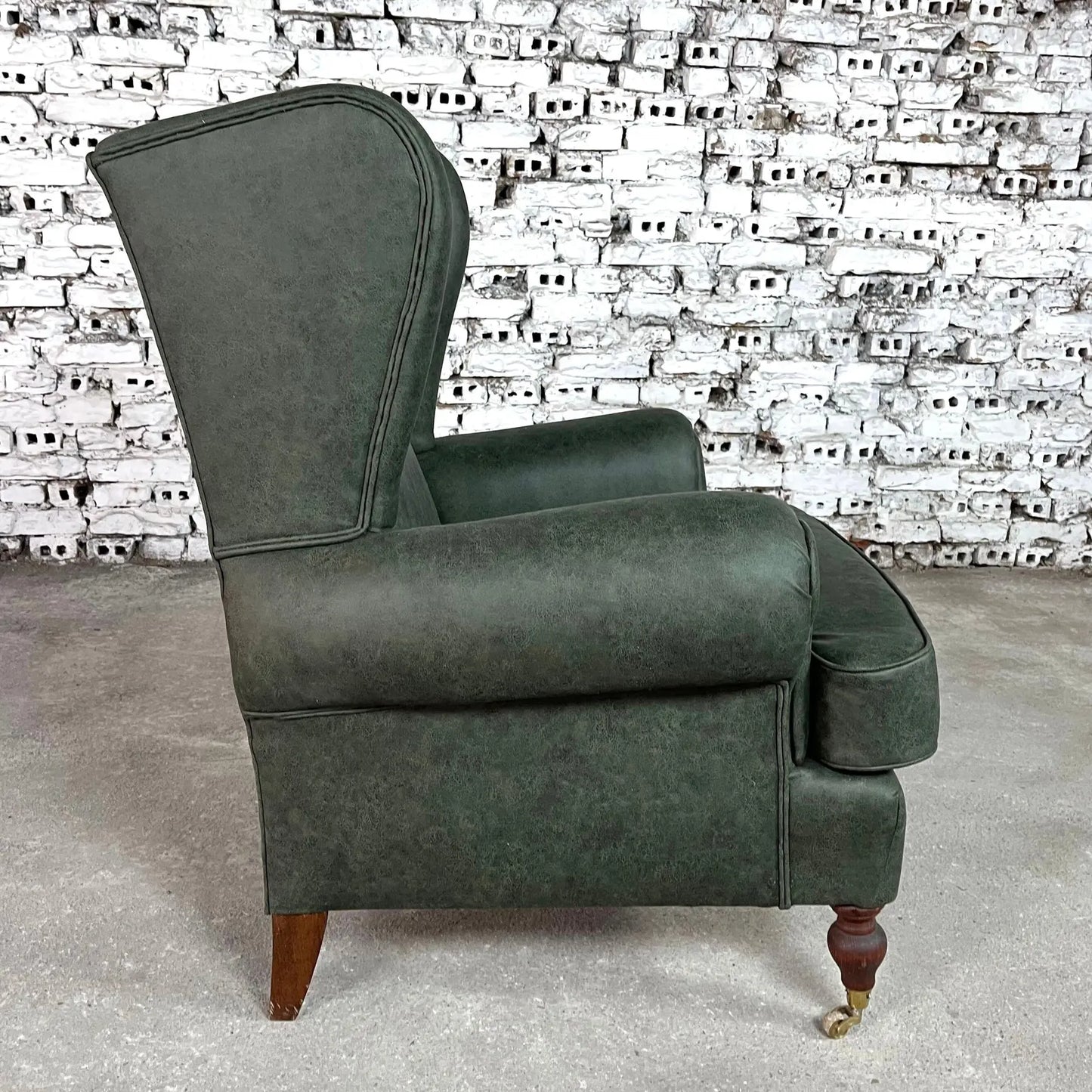 Dutch Wingback Chair, Reupholstered