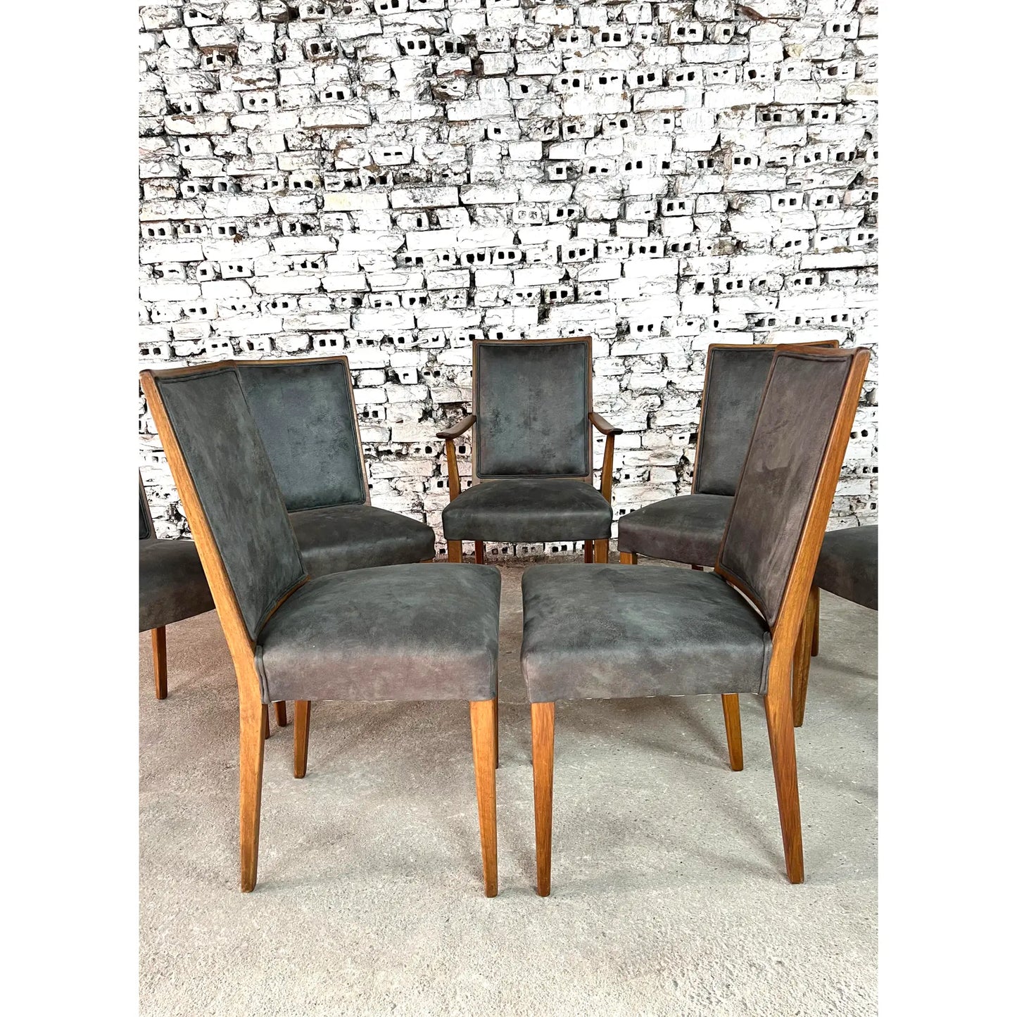 French Art Deco Dining Chairs – Set of 7