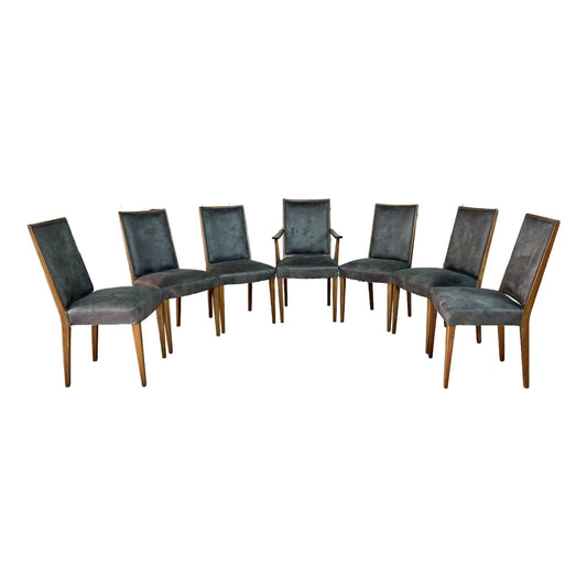 French Art Deco Dining Chairs – Set of 7