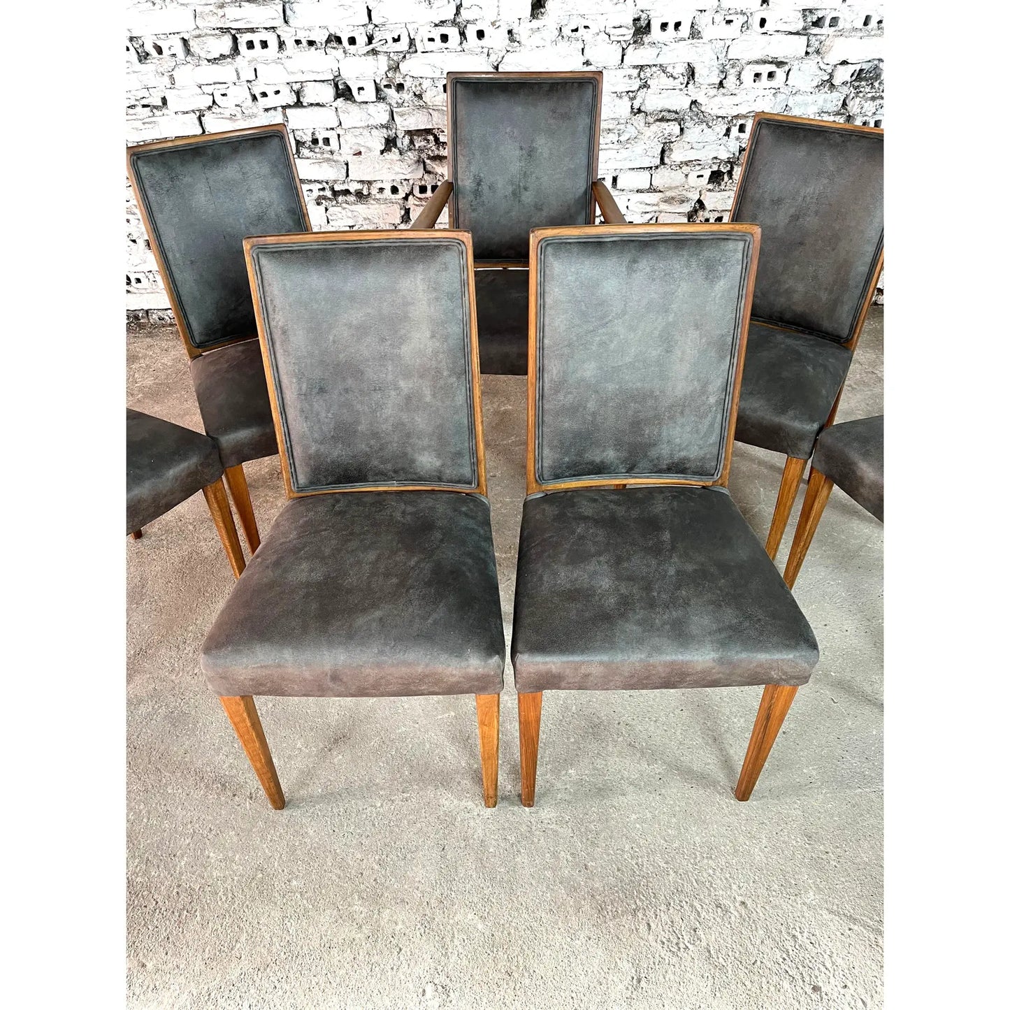 French Art Deco Dining Chairs – Set of 7
