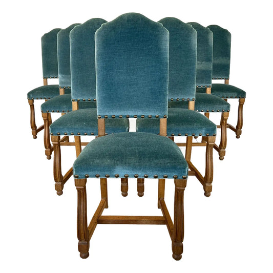 French Louis XIII Dining Chairs – Set of 8