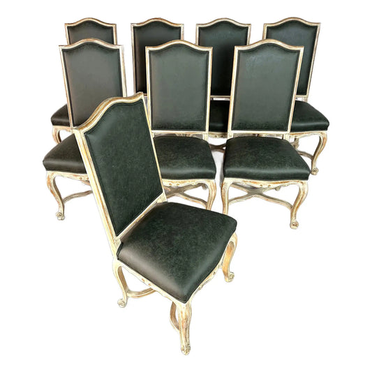 French Louis XV Style Dining Chairs – Set of 8