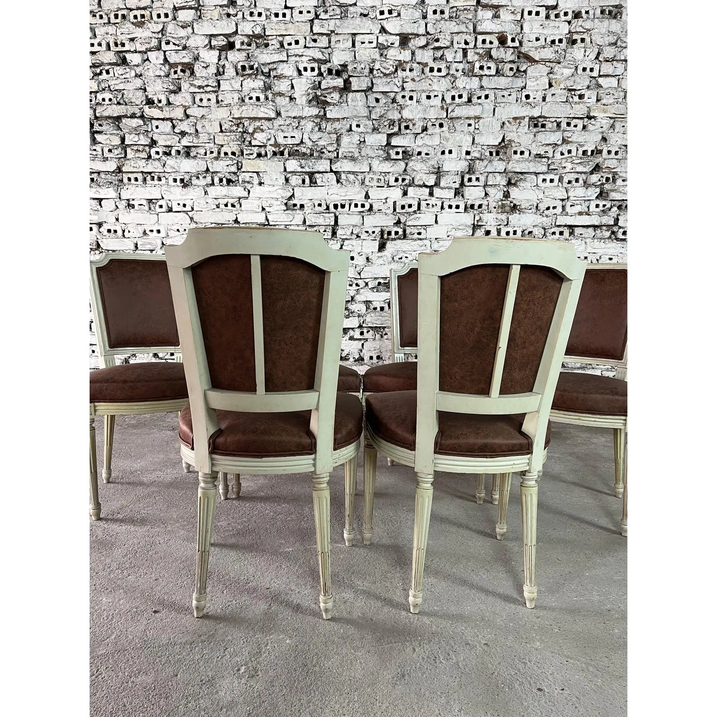 French Louis XVI Style Dining Chairs, Reupholstered – Set of 6
