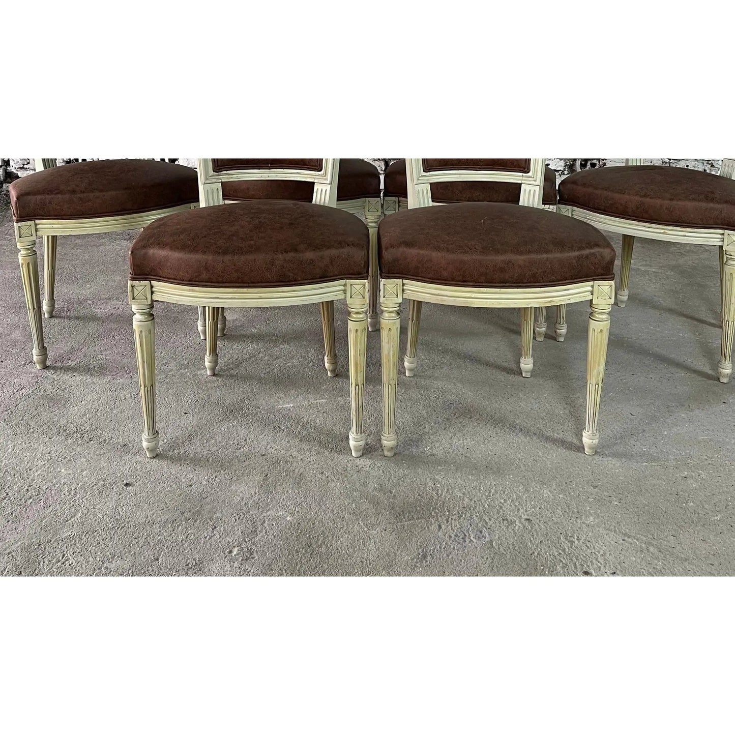 French Louis XVI Style Dining Chairs, Reupholstered – Set of 6
