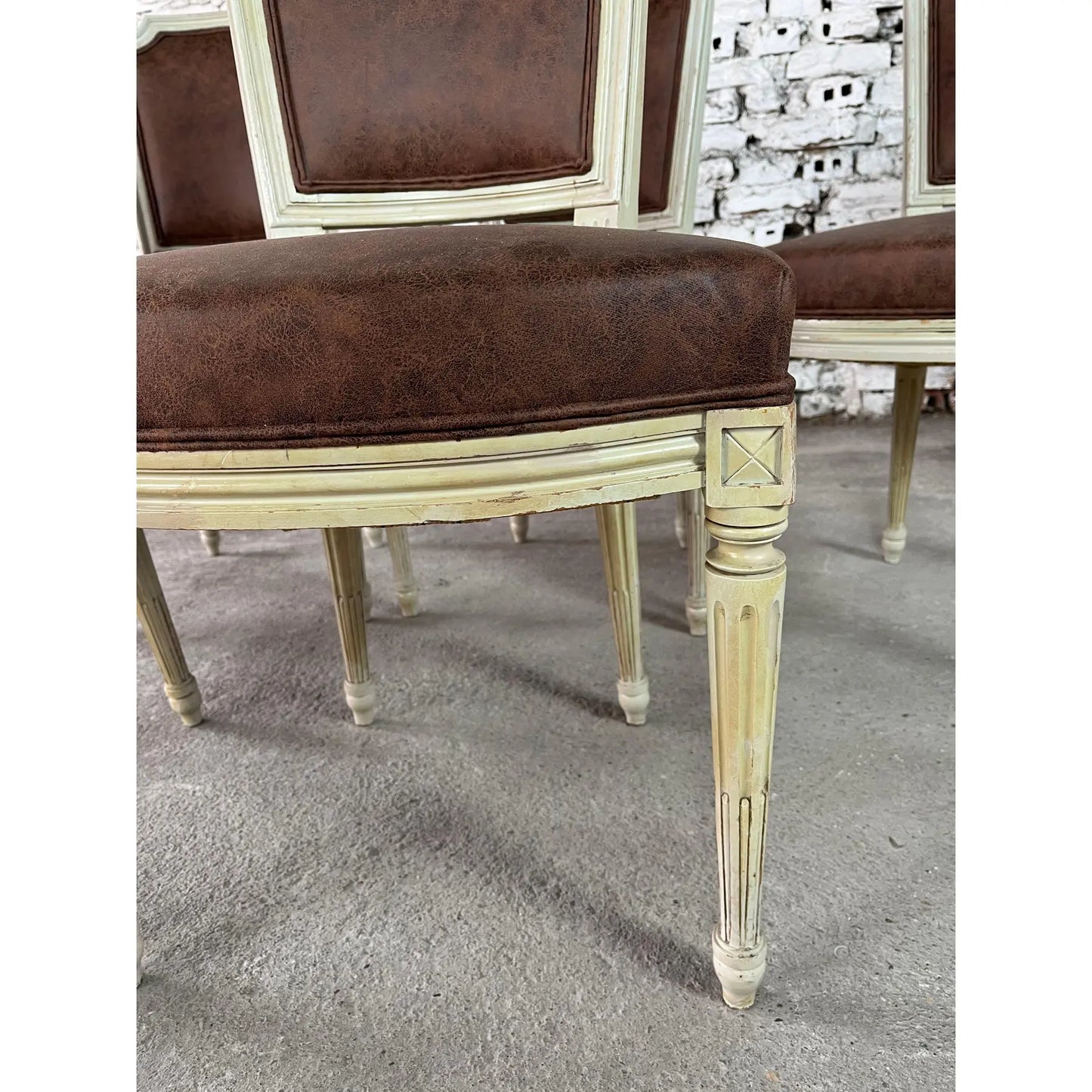 French Louis XVI Style Dining Chairs, Reupholstered – Set of 6