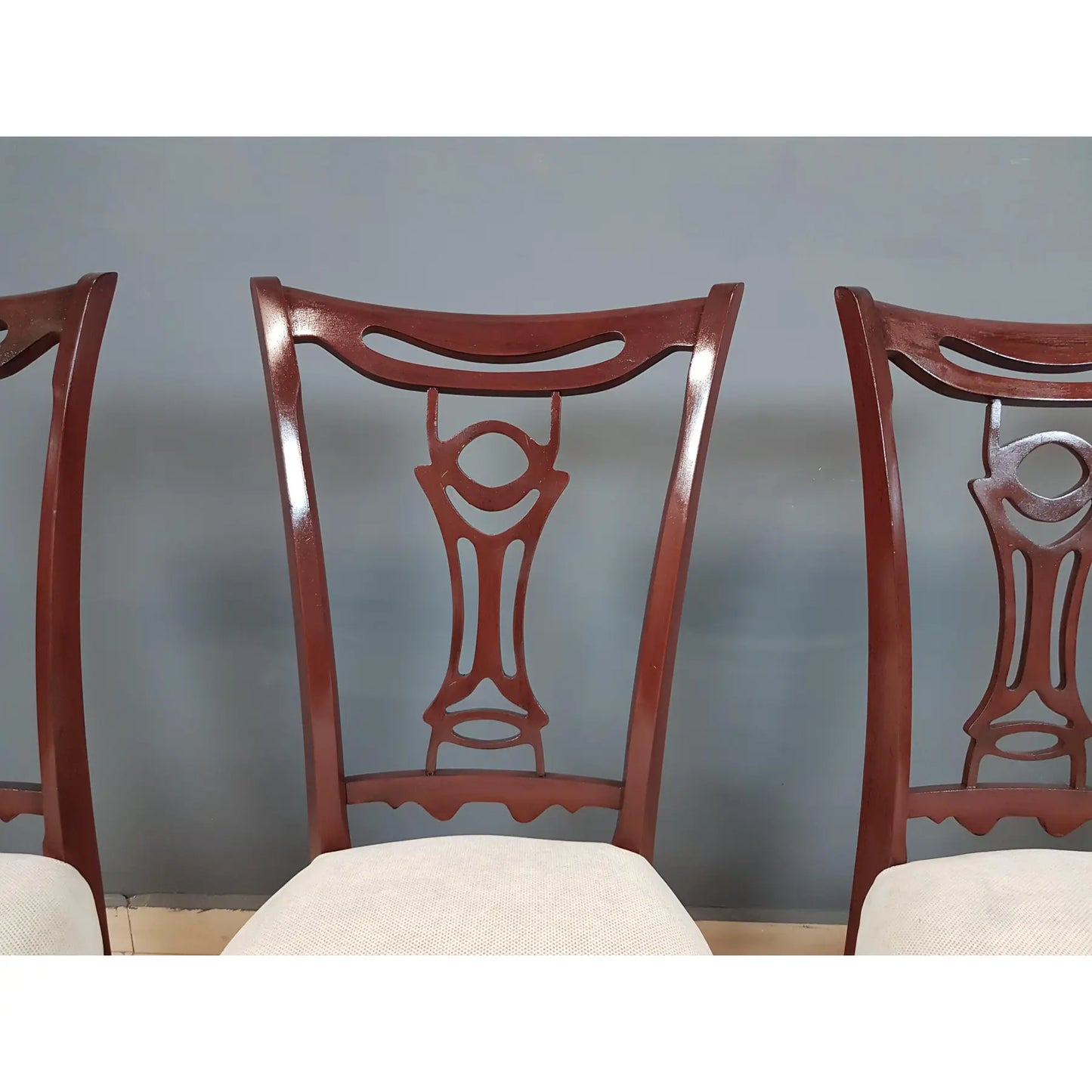 Italian Vintage Modern Dining Chairs in the Style of Paolo Buffa Newly Upholstered - Set of 5