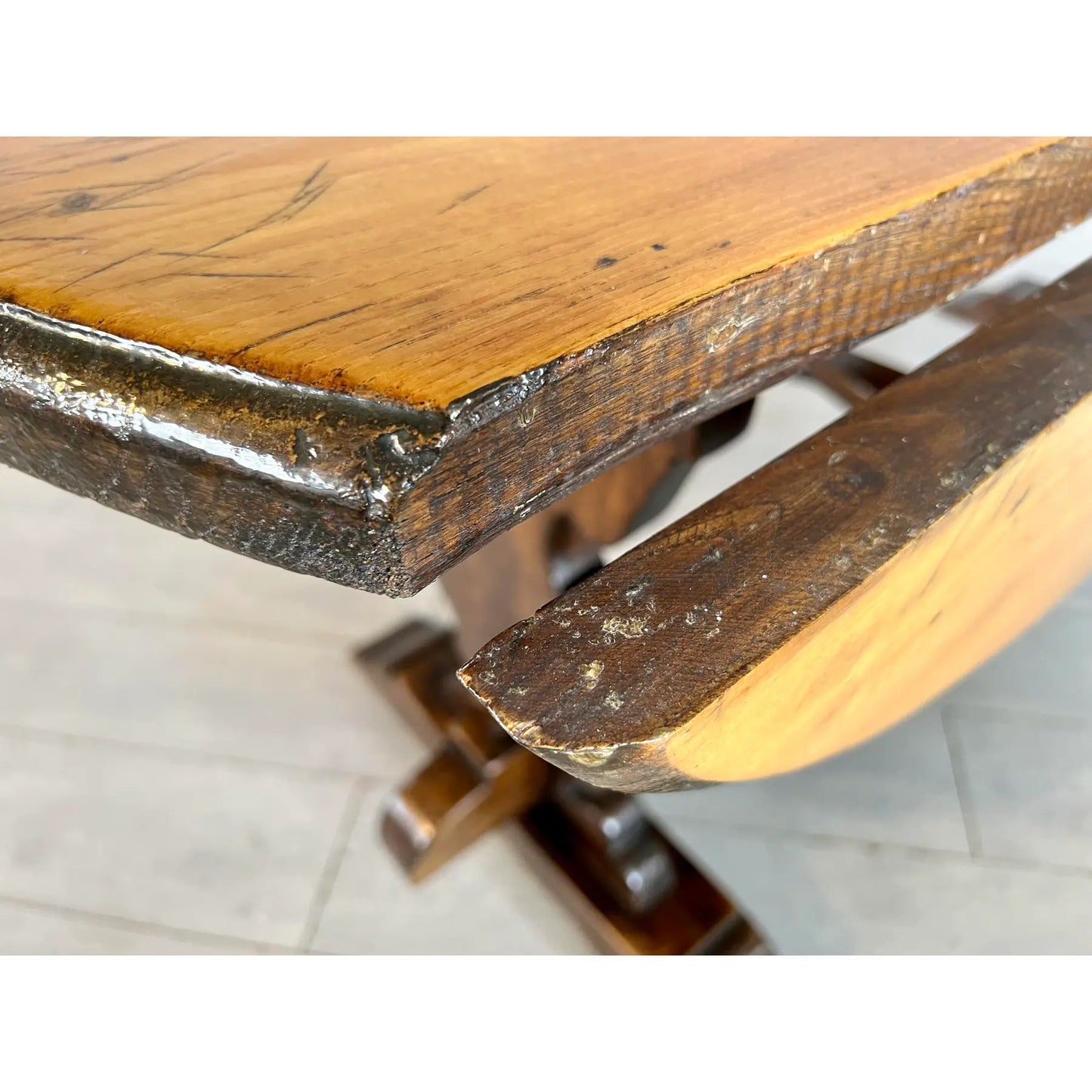 Italian Walnut Drop Leaf Dining Table With Baroque Base