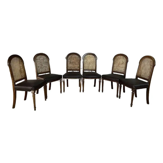 Louis XVI Style Cane Back Dining Chairs – Set of 6