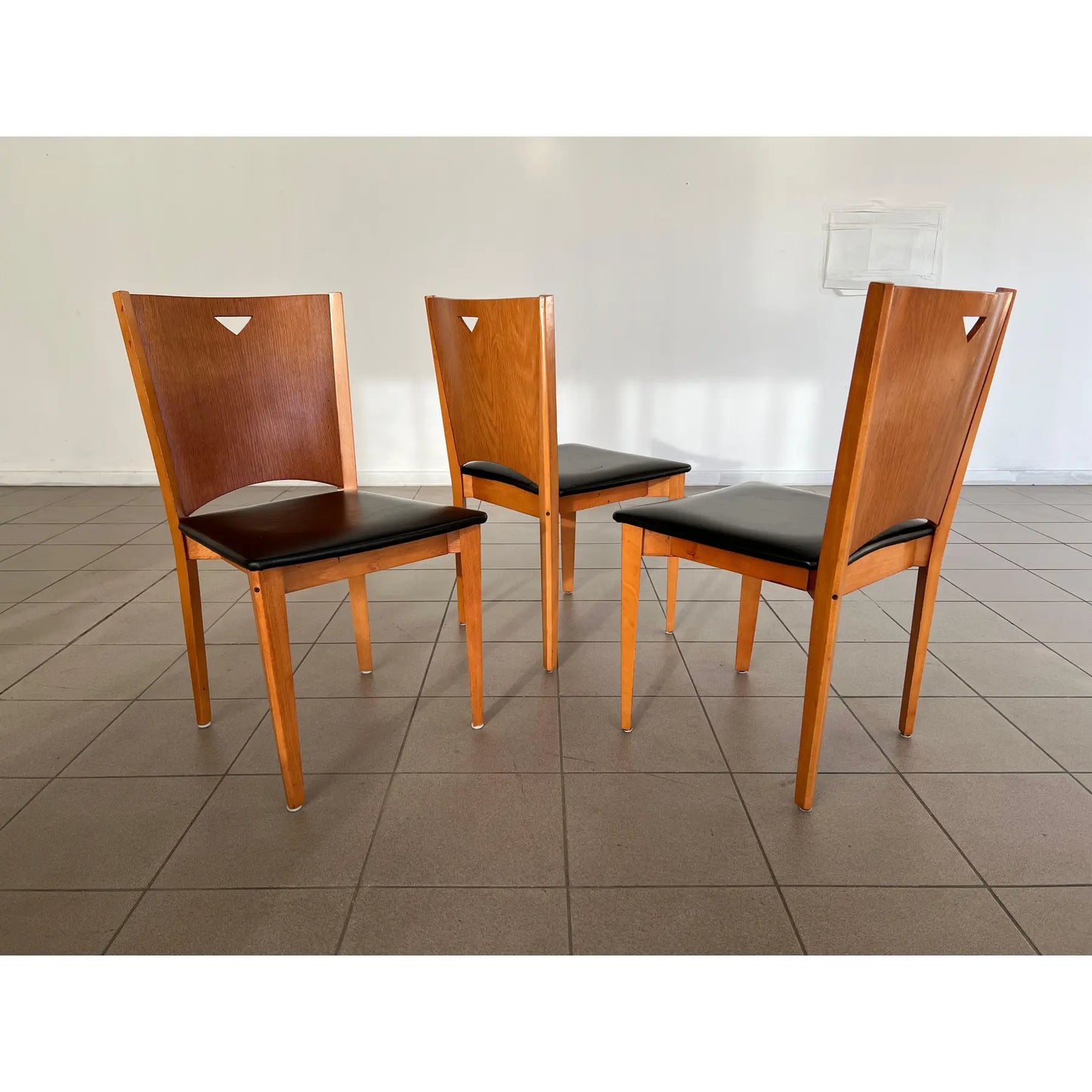 Mid Century Modern Leather Dining Chairs – Set of 6
