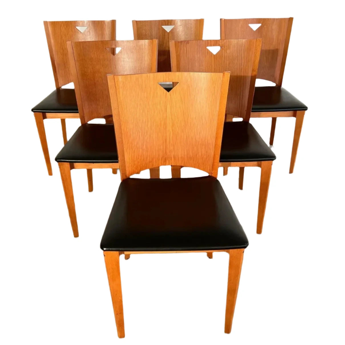 Mid Century Modern Leather Dining Chairs – Set of 6