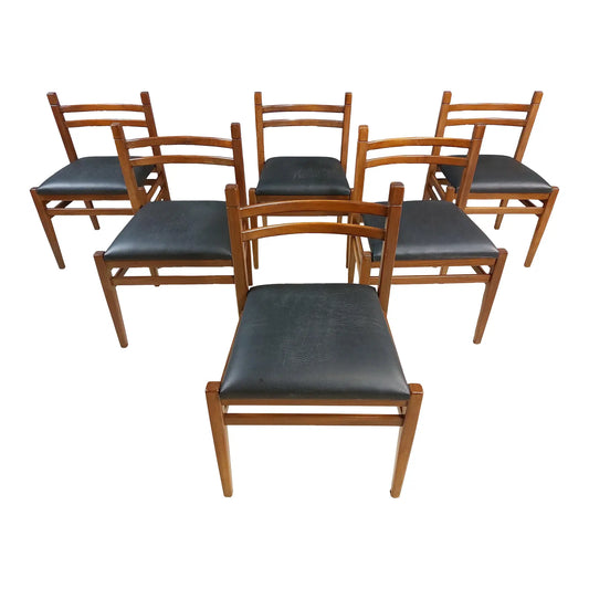 Mid Century Modern Scandinavian Design Dining Chairs - Set of 6