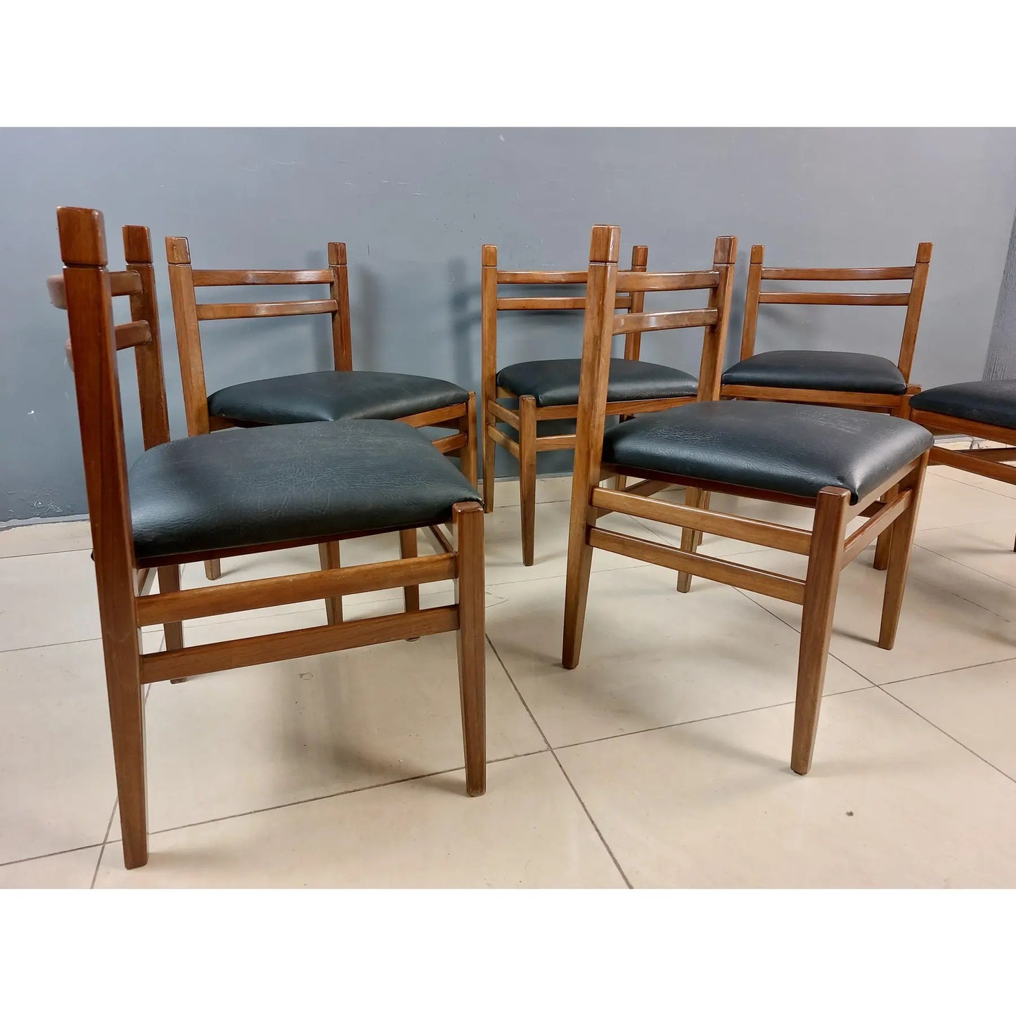 Mid Century Modern Scandinavian Design Dining Chairs - Set of 6