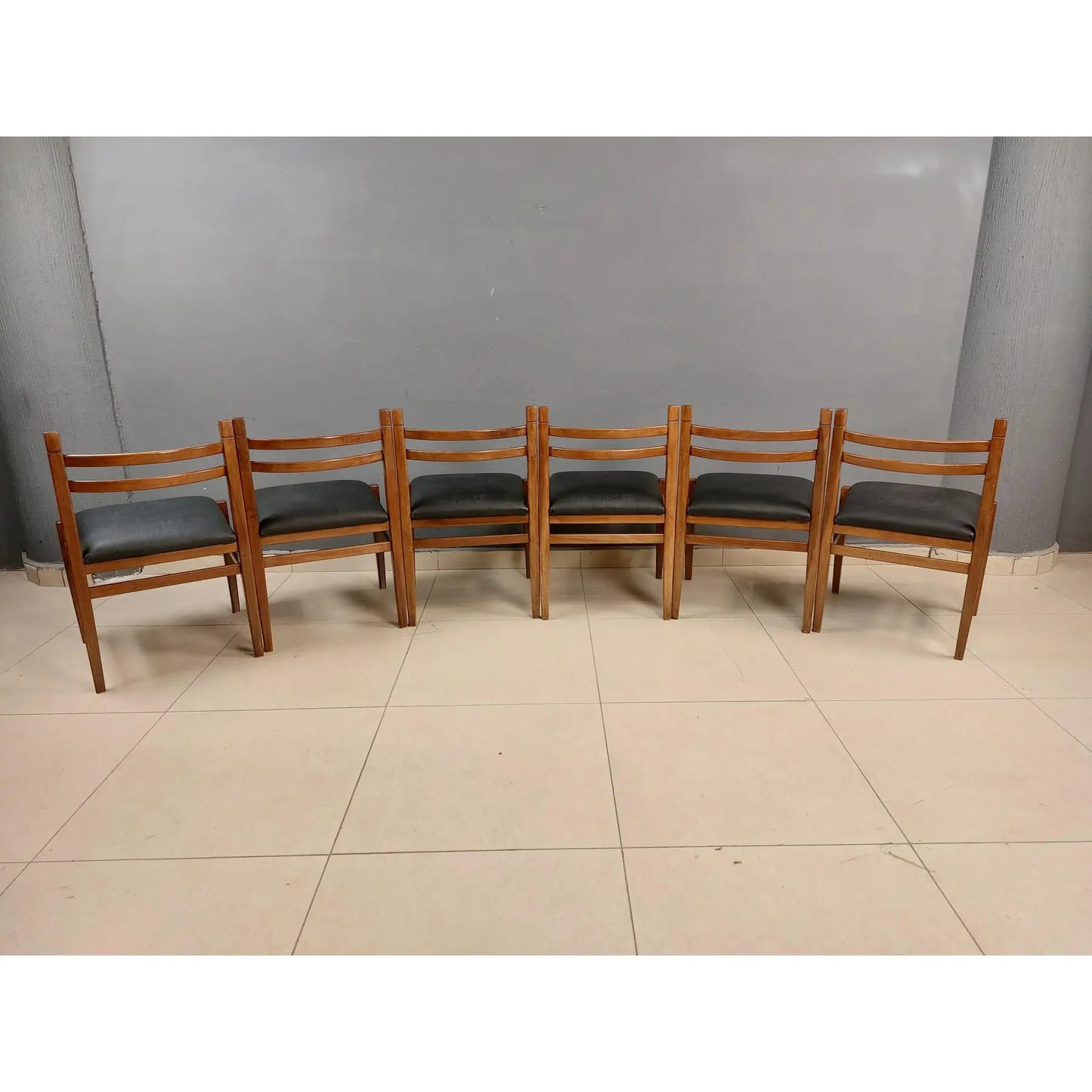 Mid Century Modern Scandinavian Design Dining Chairs - Set of 6