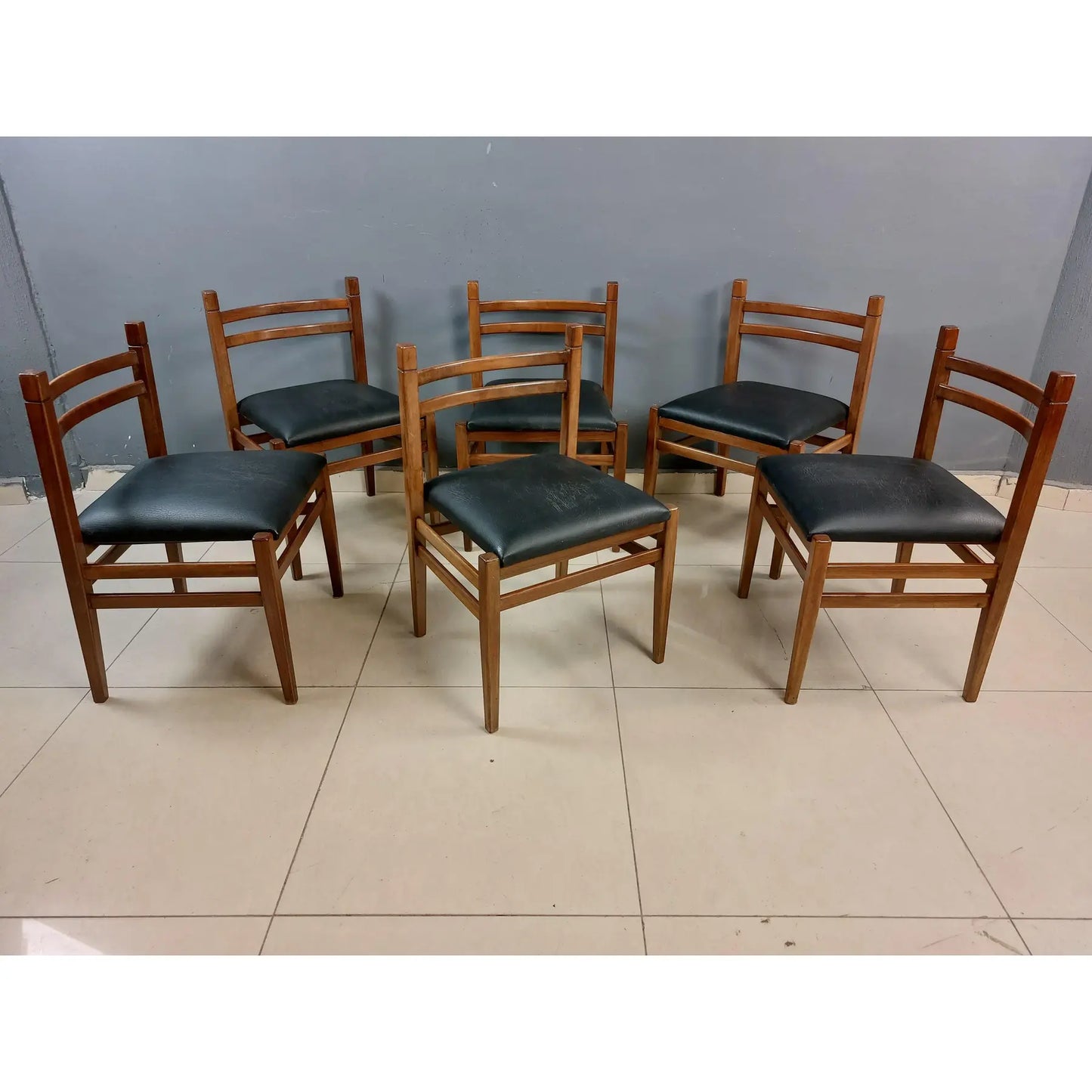 Mid Century Modern Scandinavian Design Dining Chairs - Set of 6