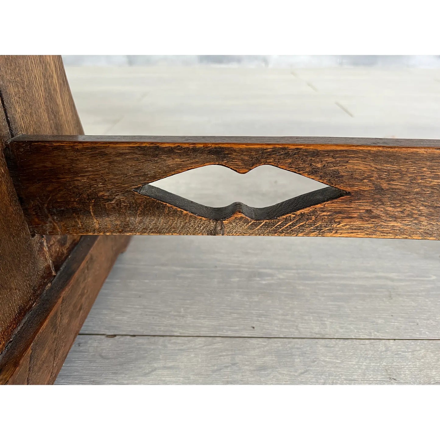 One of a Kind Antique Rustic Oak Extendable Coffee Side Table With Removable Top