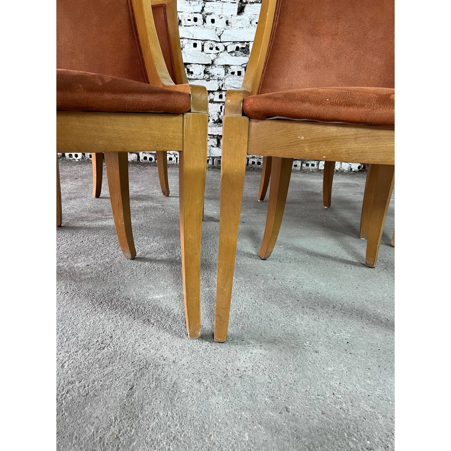 Set of 6 Gondola Art Deco Dining Chairs, Reupholstered