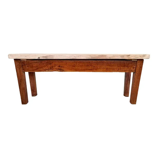 Stylish French Rustic Seating Bench or Side Table Solid Oak