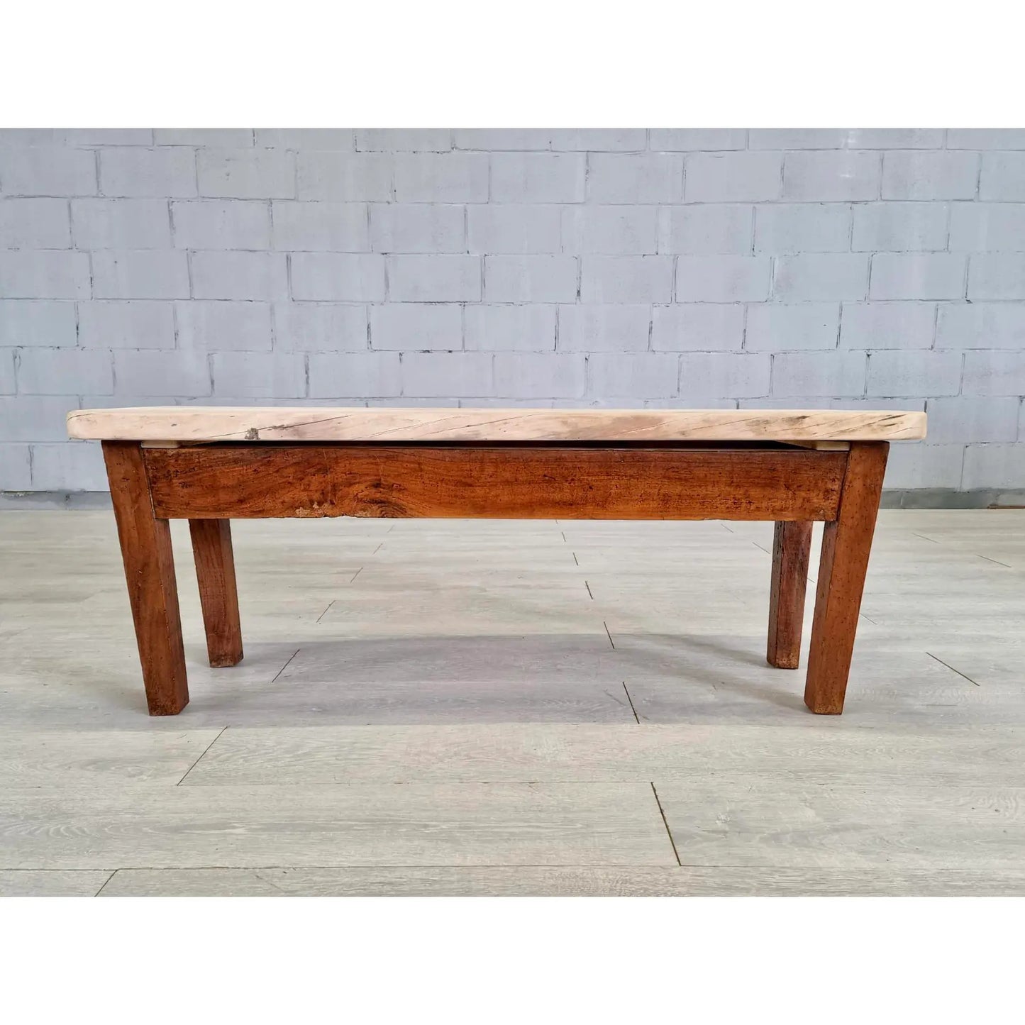 Stylish French Rustic Seating Bench or Side Table Solid Oak
