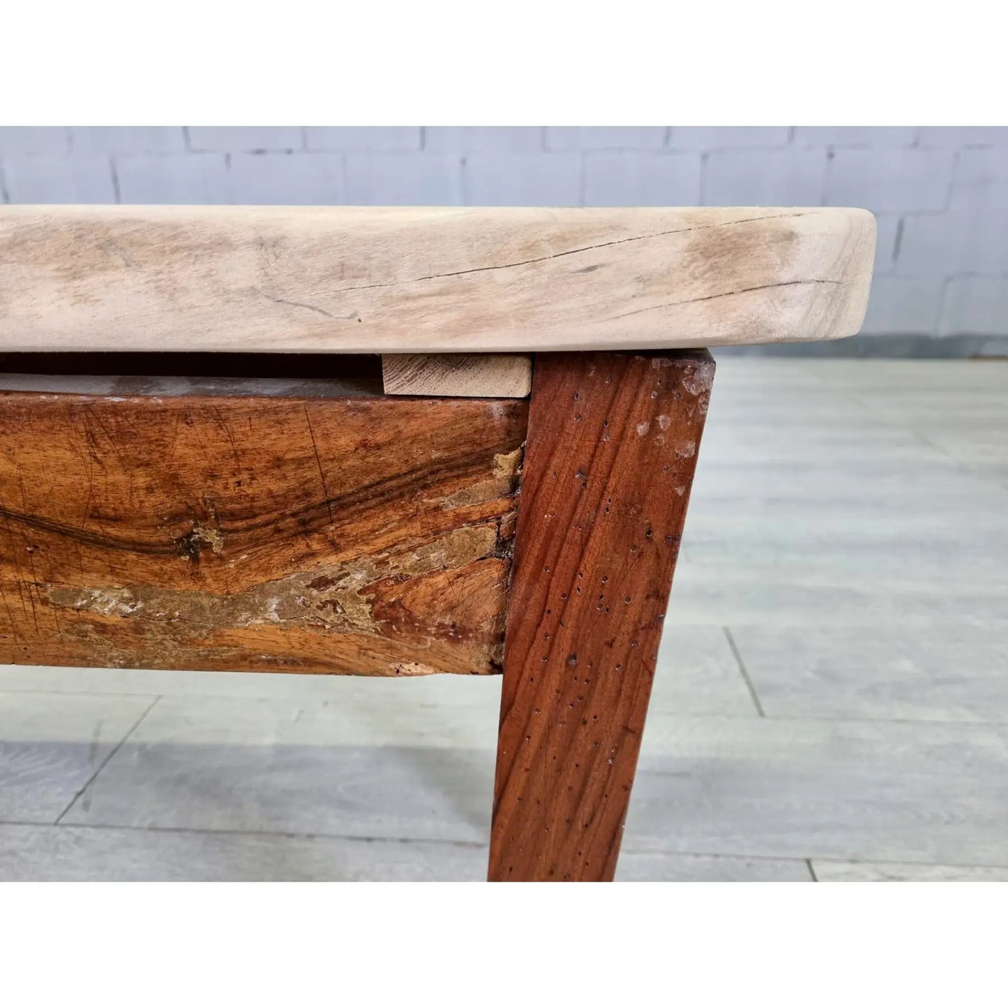 Stylish French Rustic Seating Bench or Side Table Solid Oak