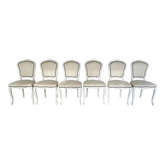 Vintage French Louis XV Style Dining Chairs – Set of 6