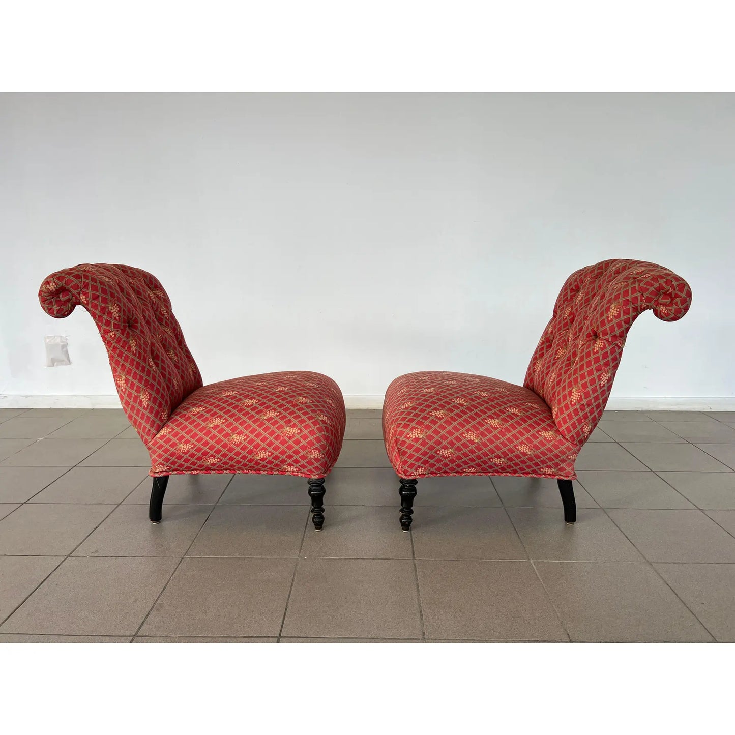Antique Napoleon III Slipper Chairs – A Pair