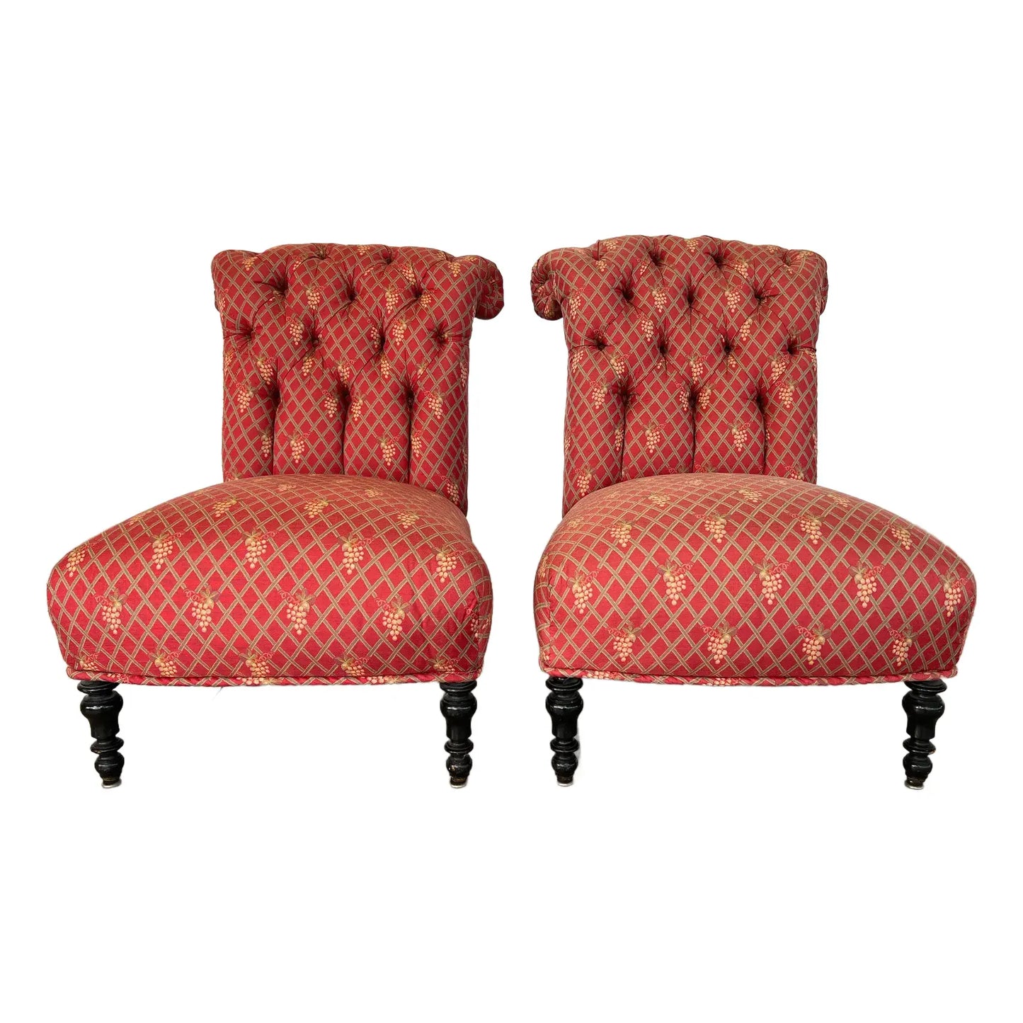 Antique Napoleon III Slipper Chairs – A Pair