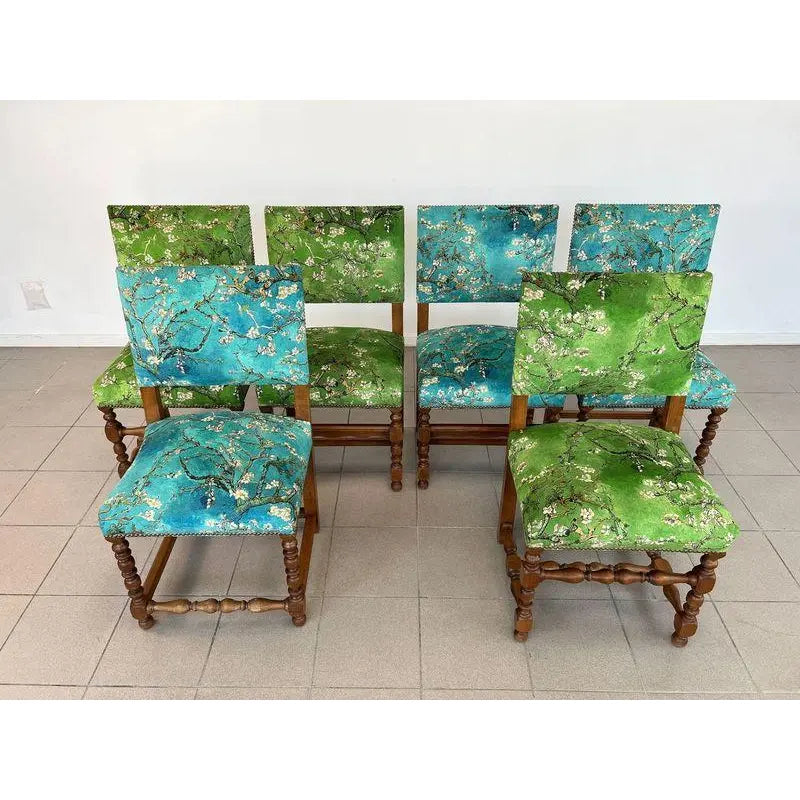 Dining Chairs in Louis XIII Style, Original Upholstery – Set of 6