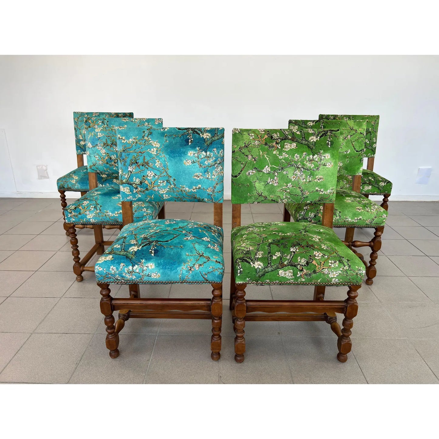 Dining Chairs in Louis XIII Style, Original Upholstery – Set of 6