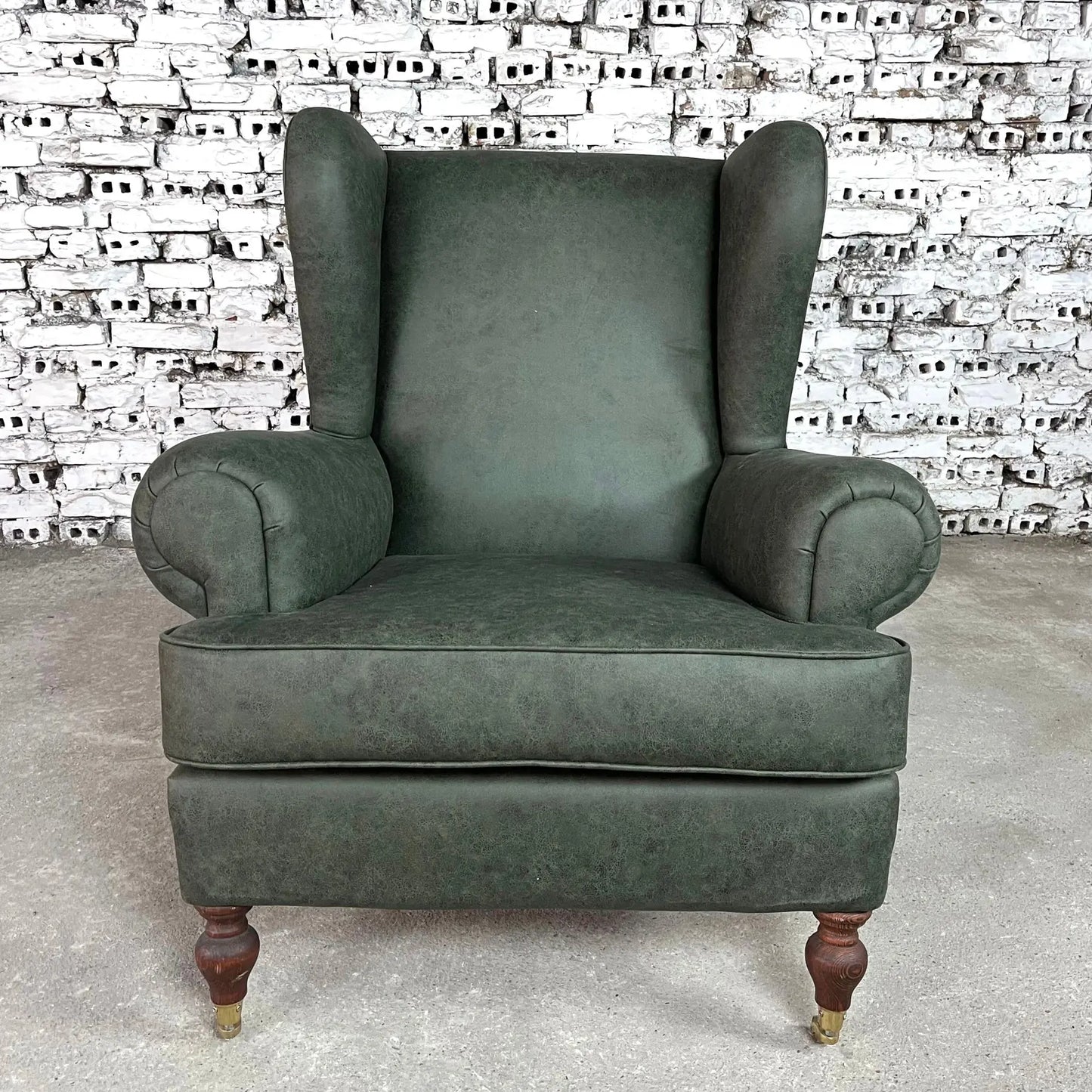 Dutch Wingback Chair, Reupholstered