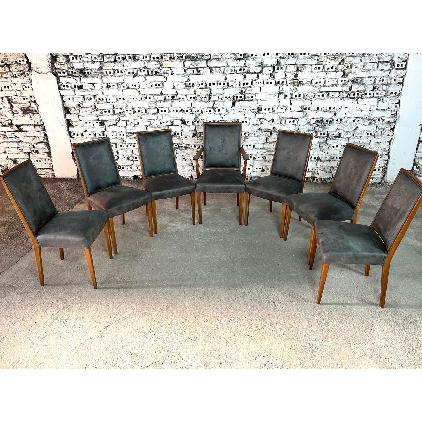 French Art Deco Dining Chairs – Set of 7