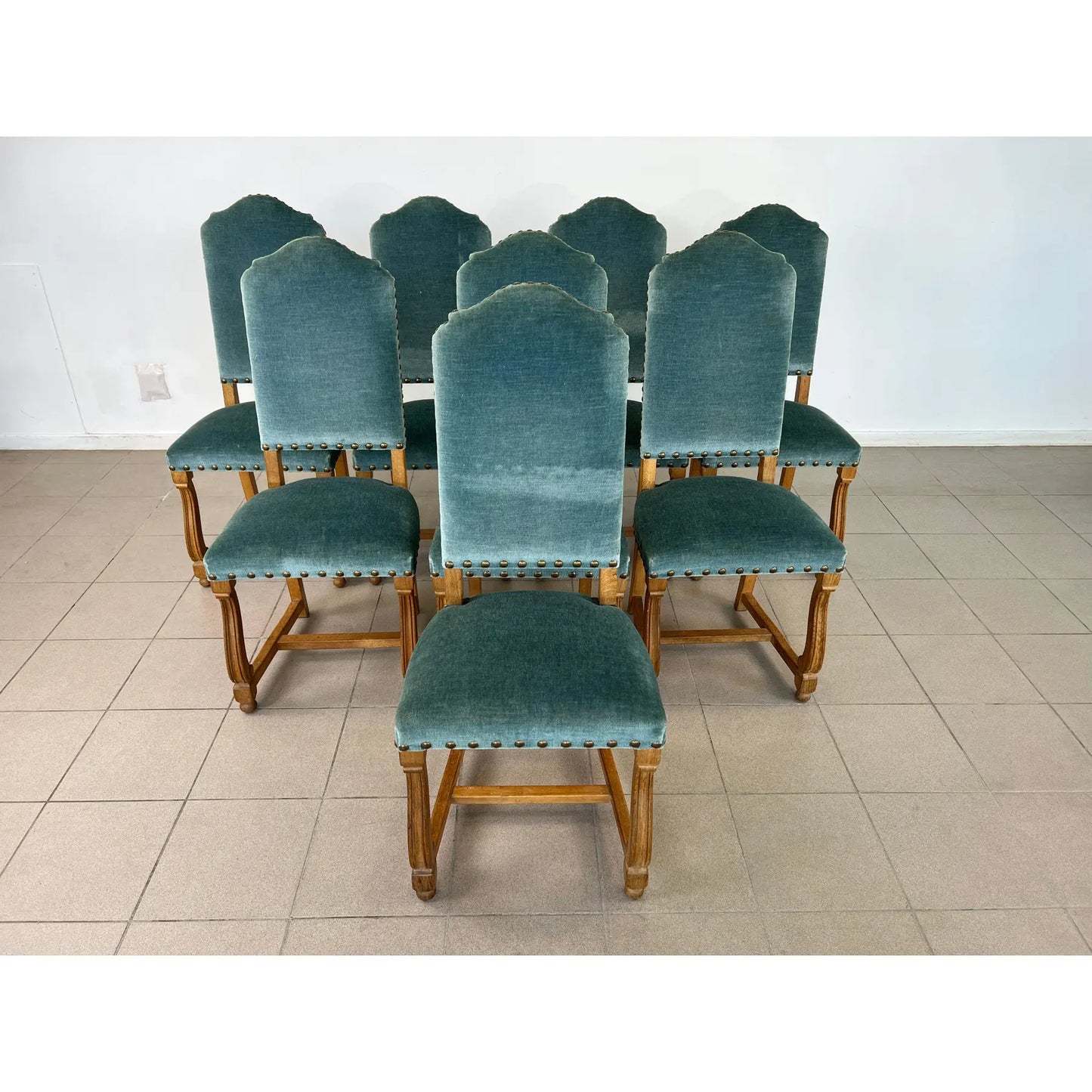 French Louis XIII Dining Chairs – Set of 8