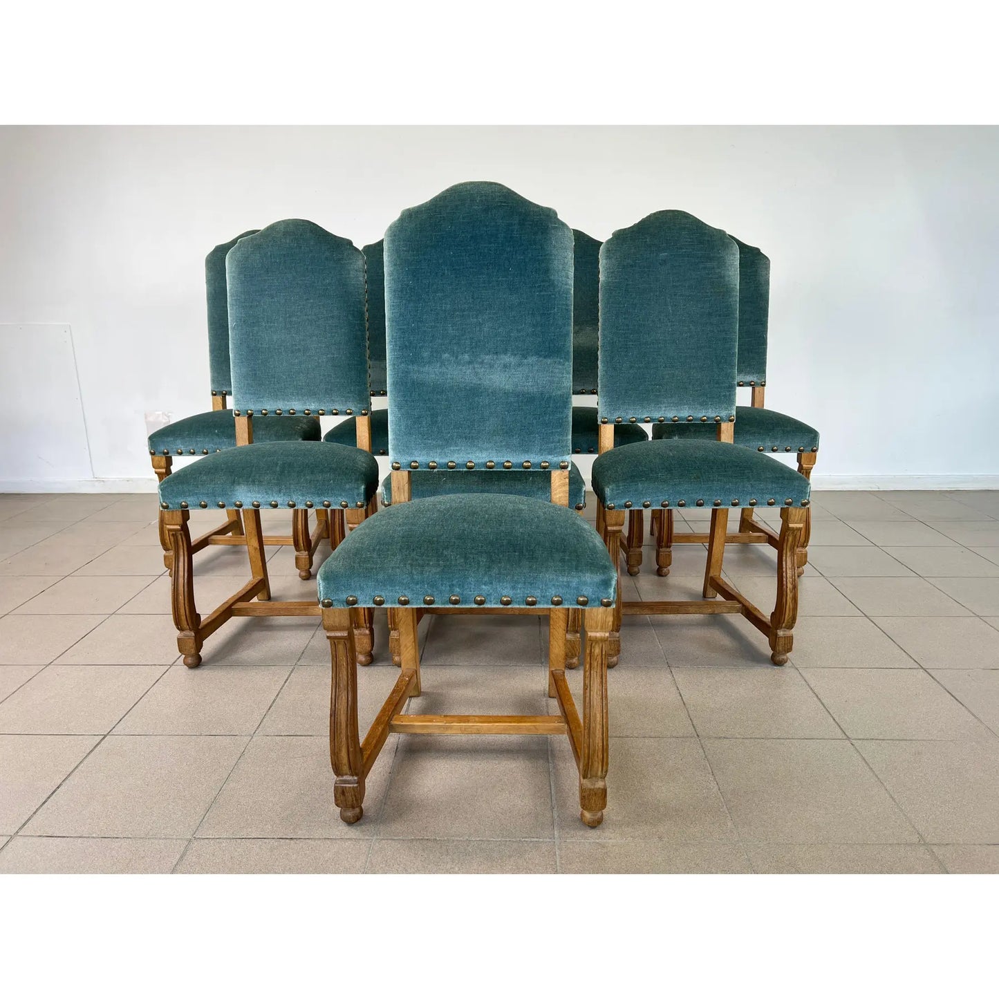 French Louis XIII Dining Chairs – Set of 8