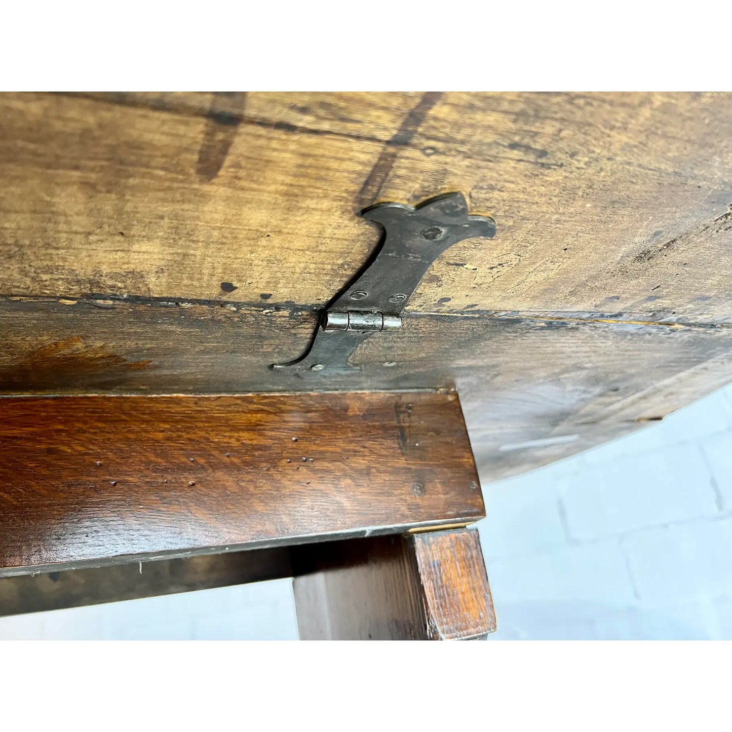 Italian Walnut Drop Leaf Dining Table With Baroque Base