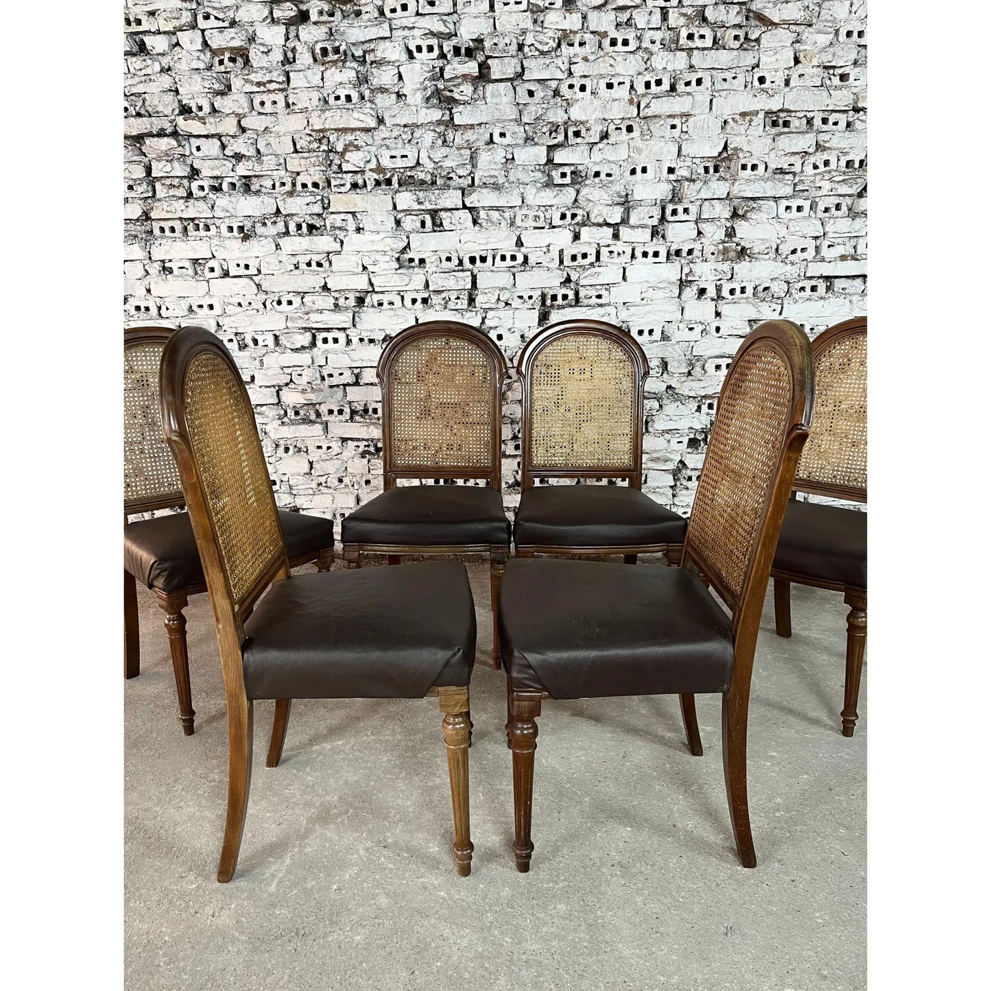 Louis XVI Style Cane Back Dining Chairs – Set of 6