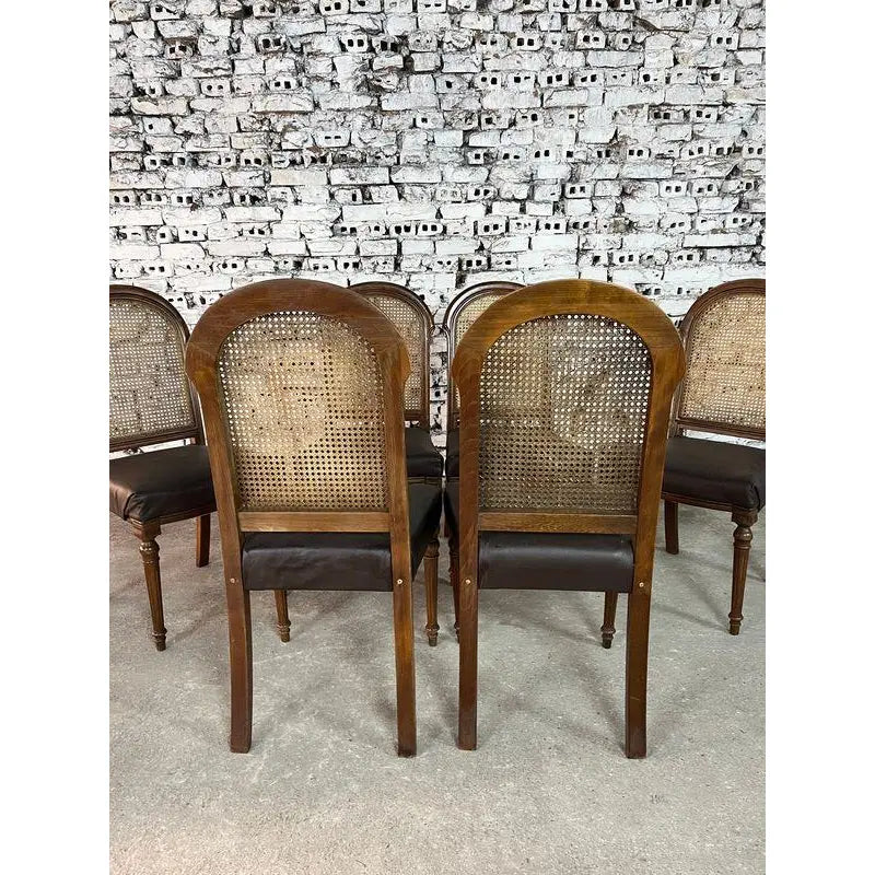 Louis XVI Style Cane Back Dining Chairs – Set of 6