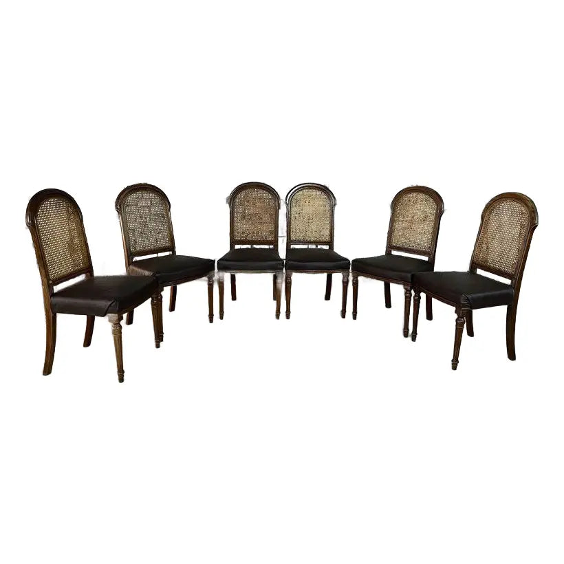 Louis XVI Style Cane Back Dining Chairs – Set of 6