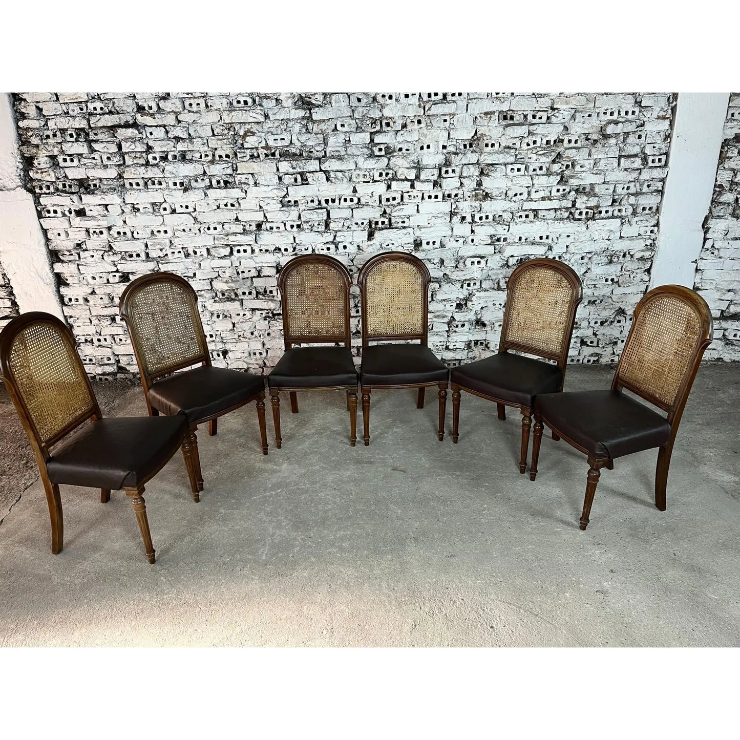 Louis XVI Style Cane Back Dining Chairs – Set of 6