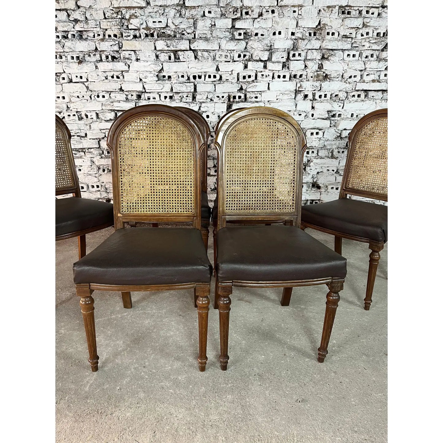 Louis XVI Style Cane Back Dining Chairs – Set of 6