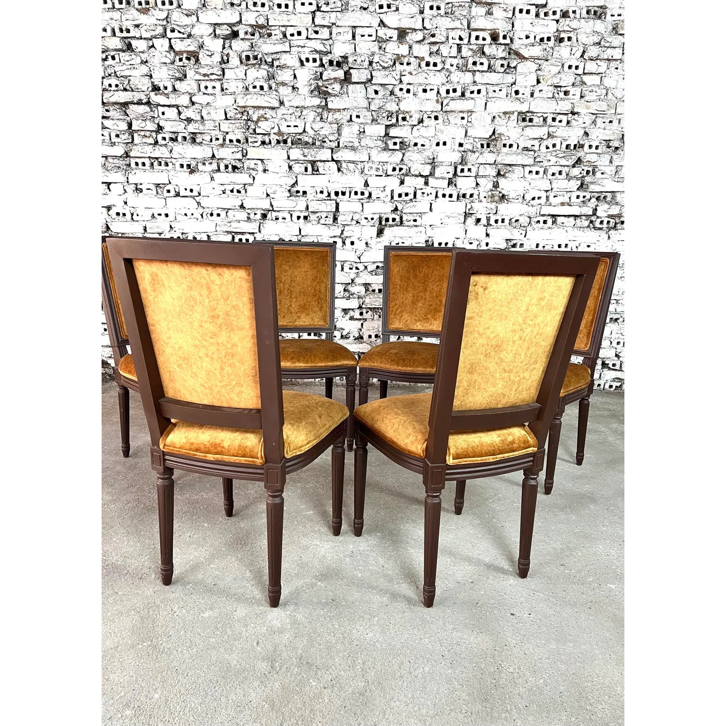 Louis XVI Style Square Back Dining Chairs – Set of 6