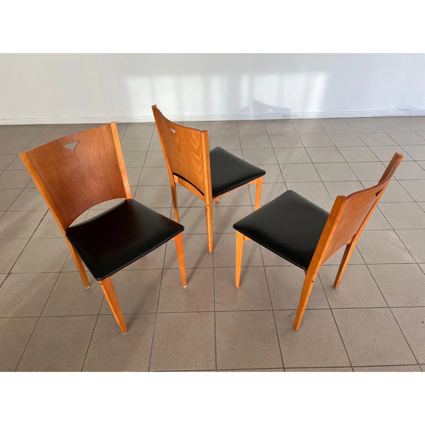 Mid Century Modern Leather Dining Chairs – Set of 6
