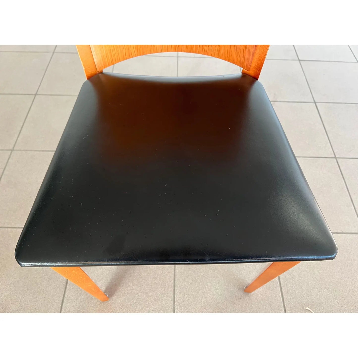 Mid Century Modern Leather Dining Chairs – Set of 6