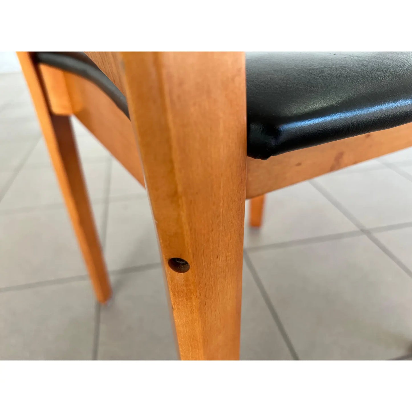 Mid Century Modern Leather Dining Chairs – Set of 6