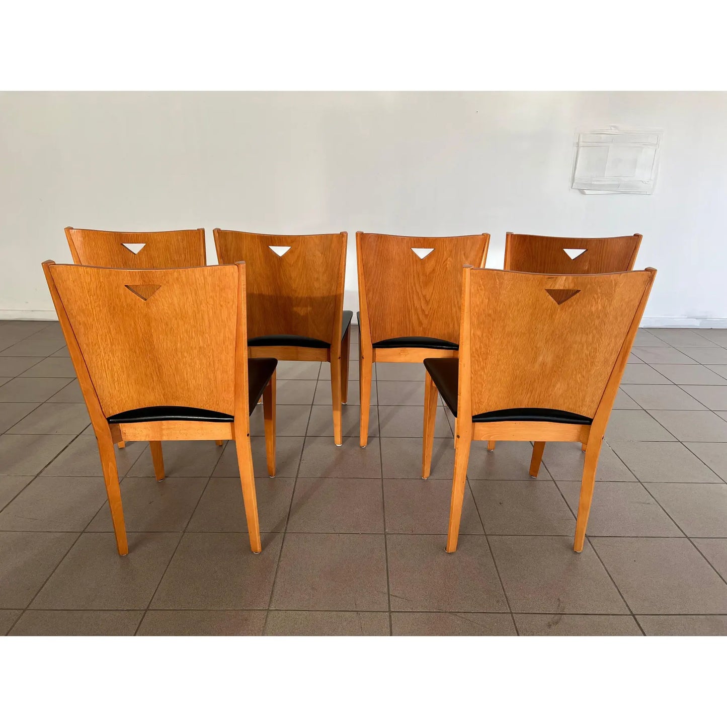 Mid Century Modern Leather Dining Chairs – Set of 6