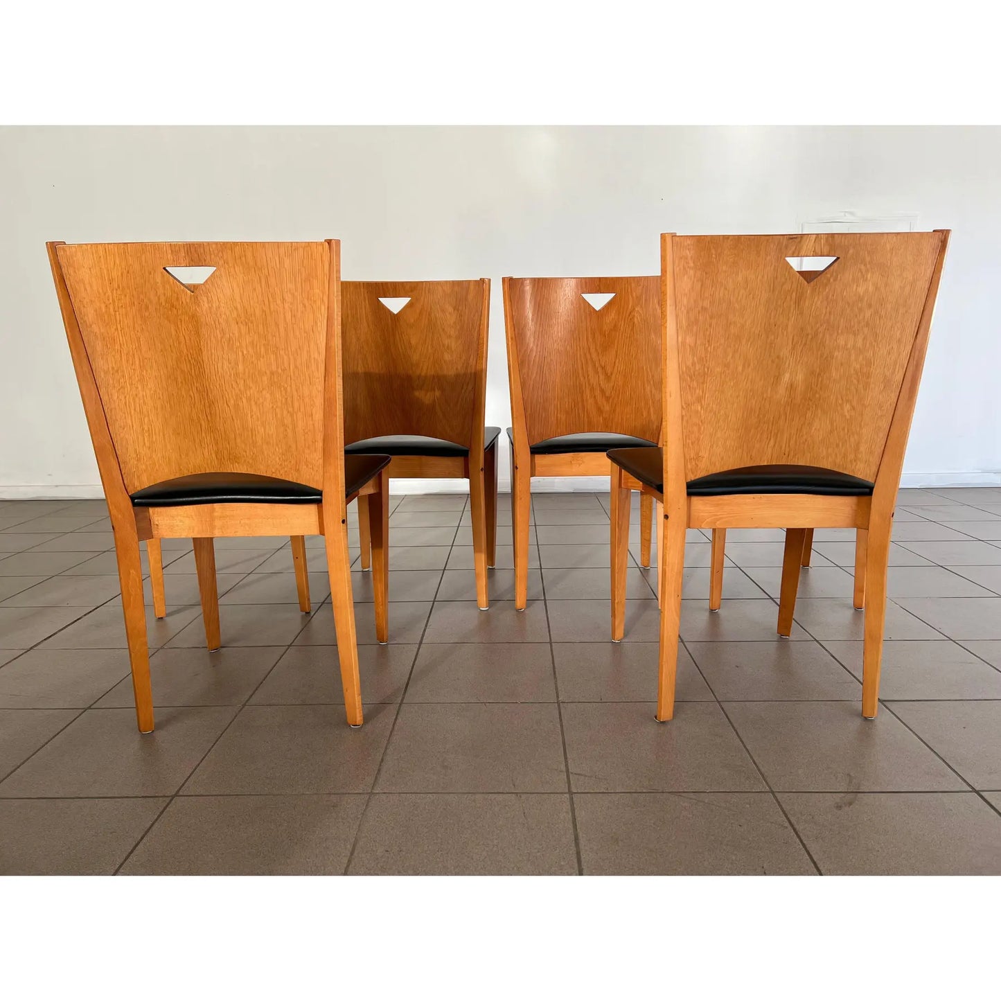 Mid Century Modern Leather Dining Chairs – Set of 6