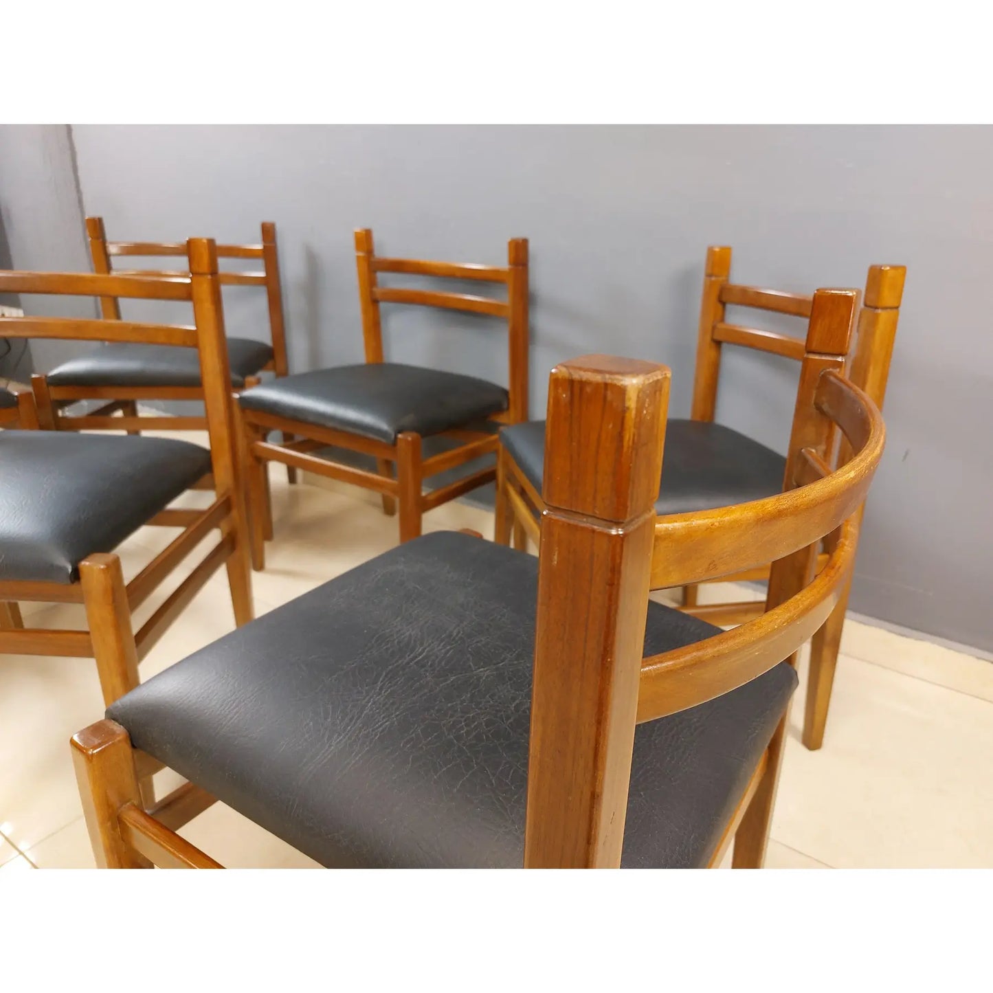 Mid Century Modern Scandinavian Design Dining Chairs - Set of 6