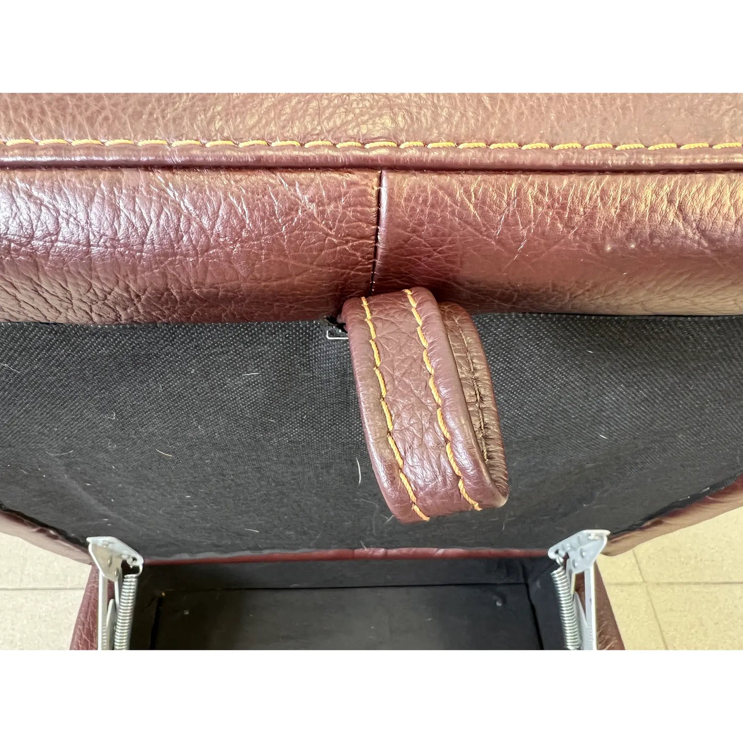 Pair of Vintage Dutch Leather Armchairs With Ottoman