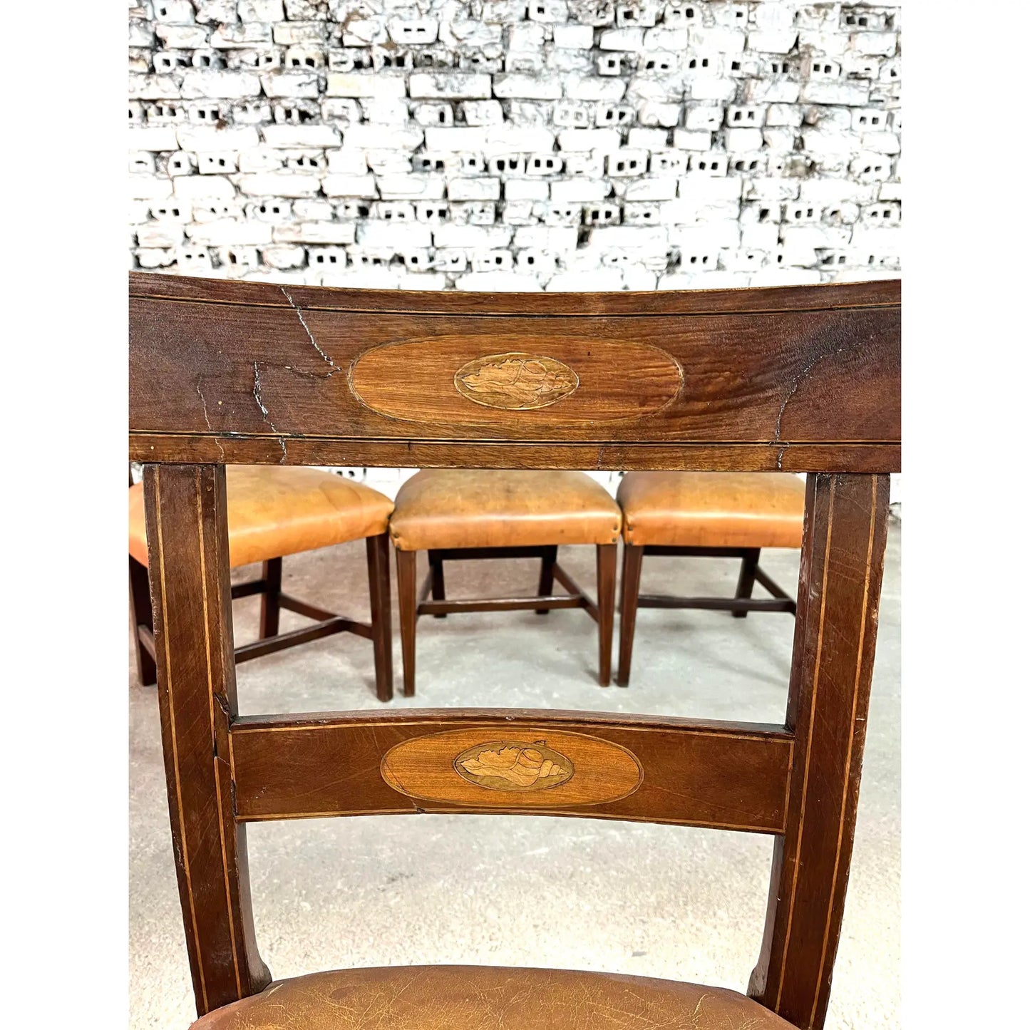 Regency Mahogany Leather Bar-Back Chairs – Set of 6