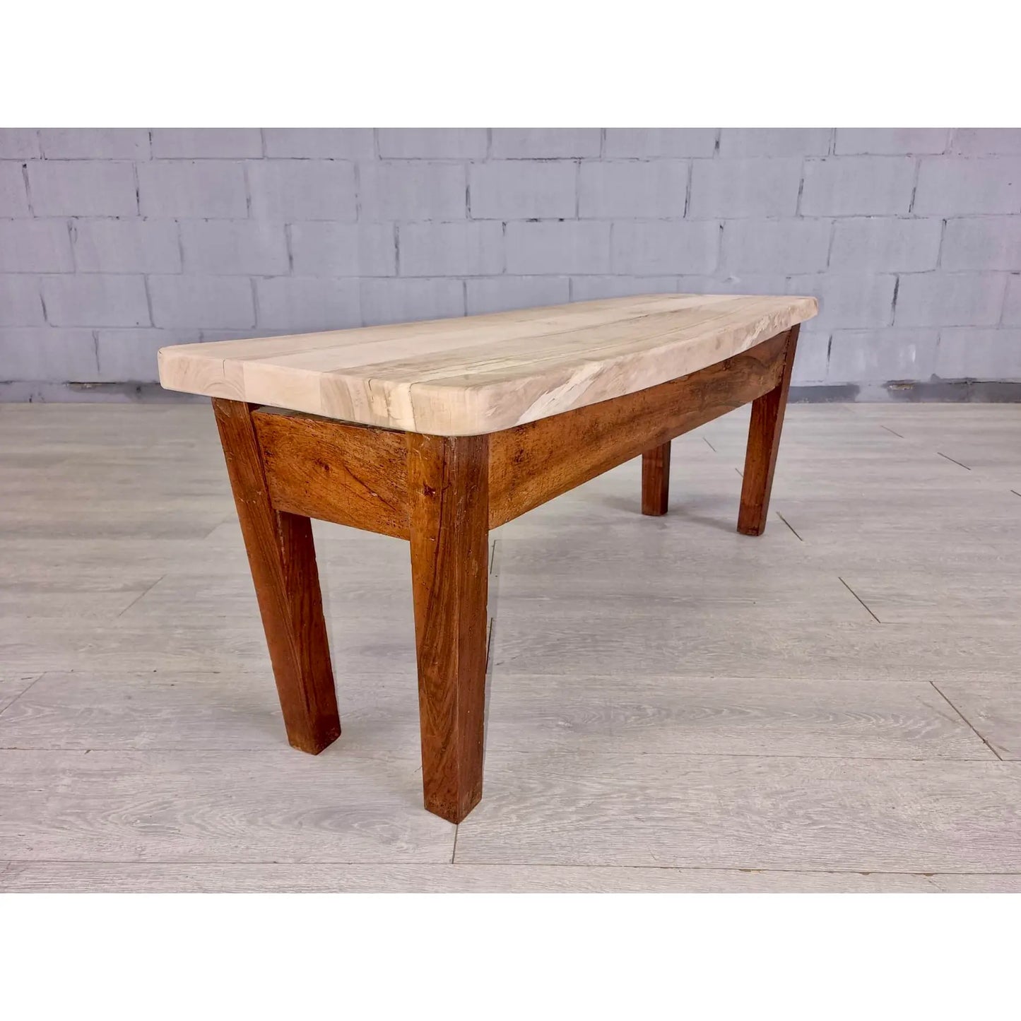 Stylish French Rustic Seating Bench or Side Table Solid Oak